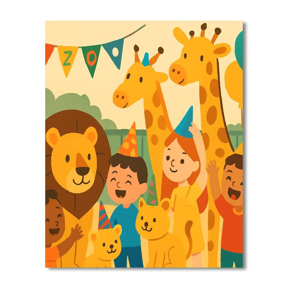 Zoo Party Fun Painting By Numbers Kit