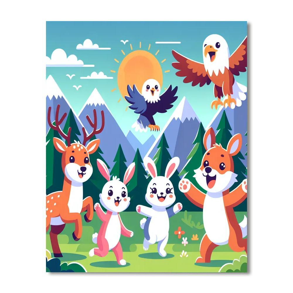 Magical Mountain Animals Paint By Number