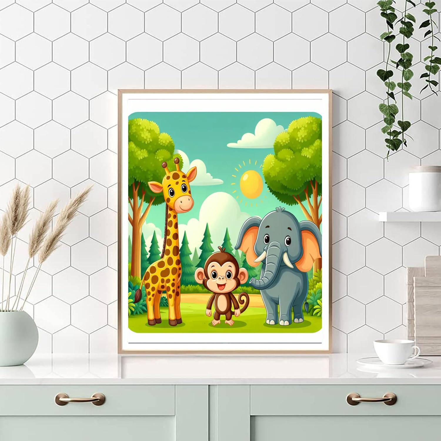 Cheerful Zoo Animals Paint By Color