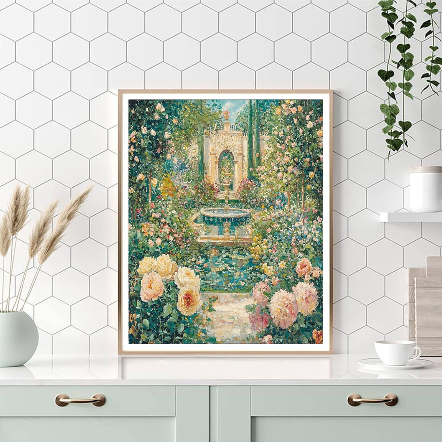 Jean-Honoré Fragonard Inspired Opulent Rococo Garden  Paint By Numbers