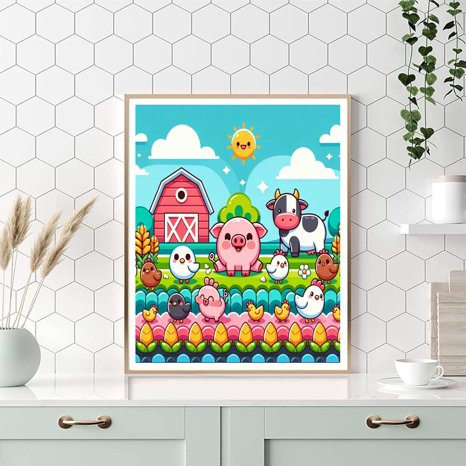 Sunny Adventure At The Farm Painting Number Kit