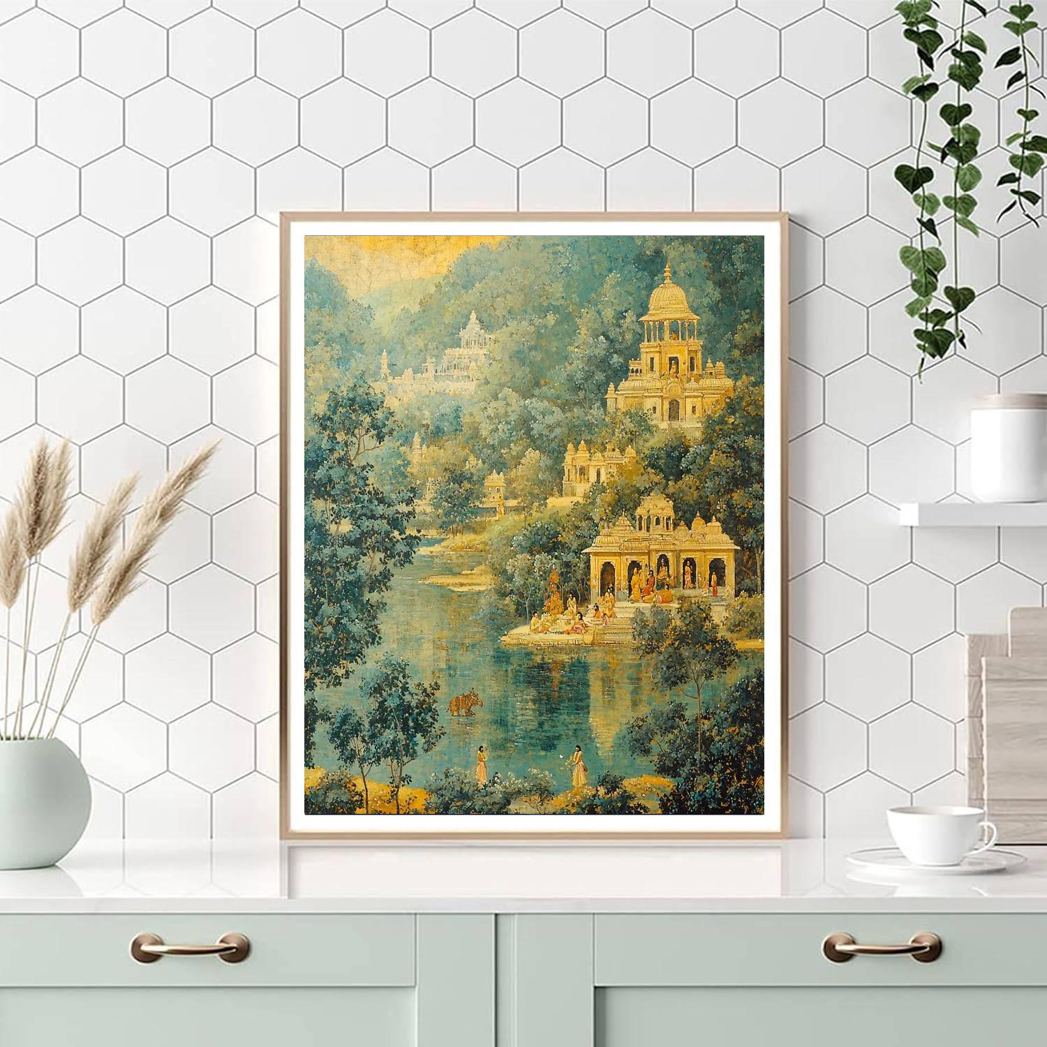 Nandalal Bose Inspired Mythical Reverie  Number Painting