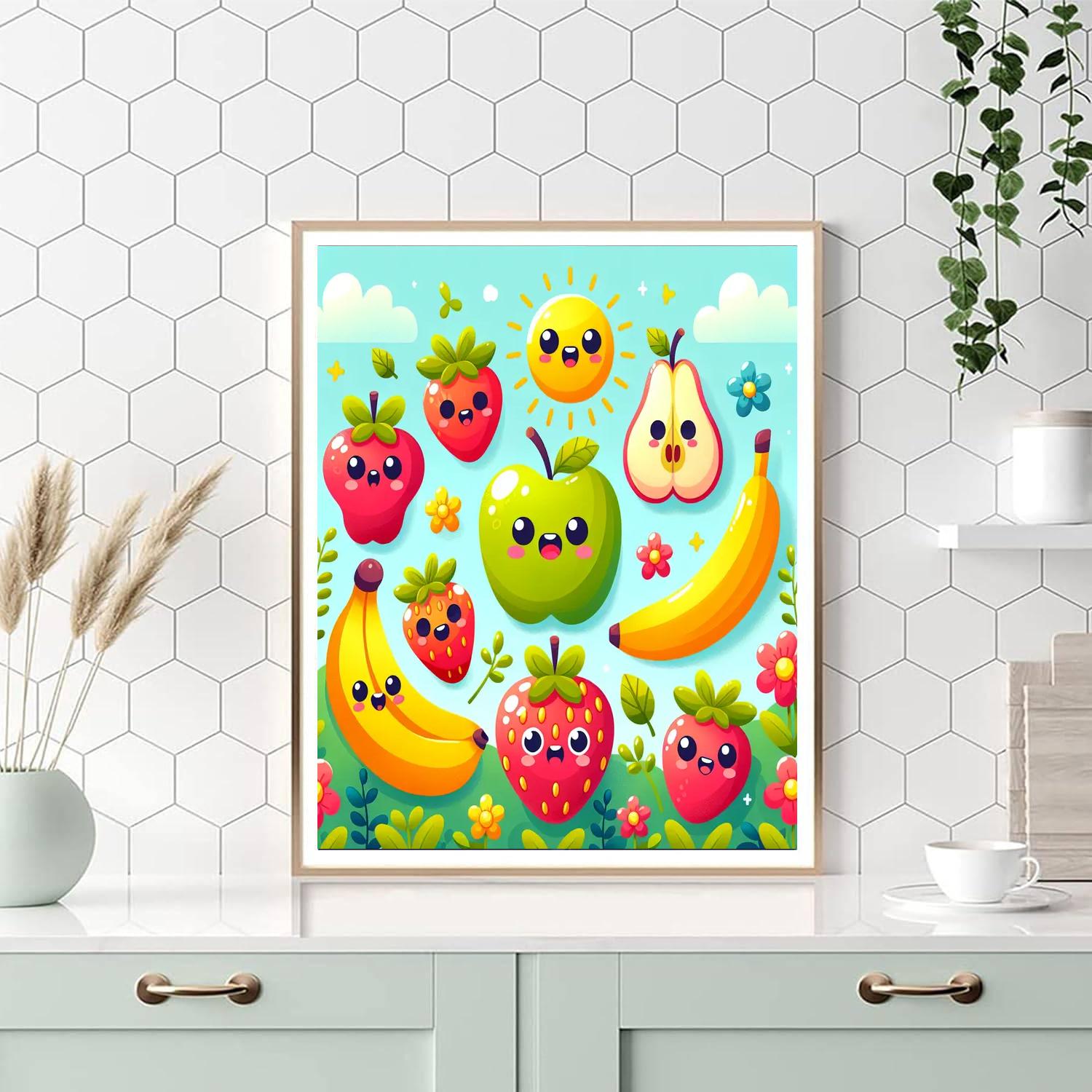 Adventures With Funny Fruits Paint By Numbers Art