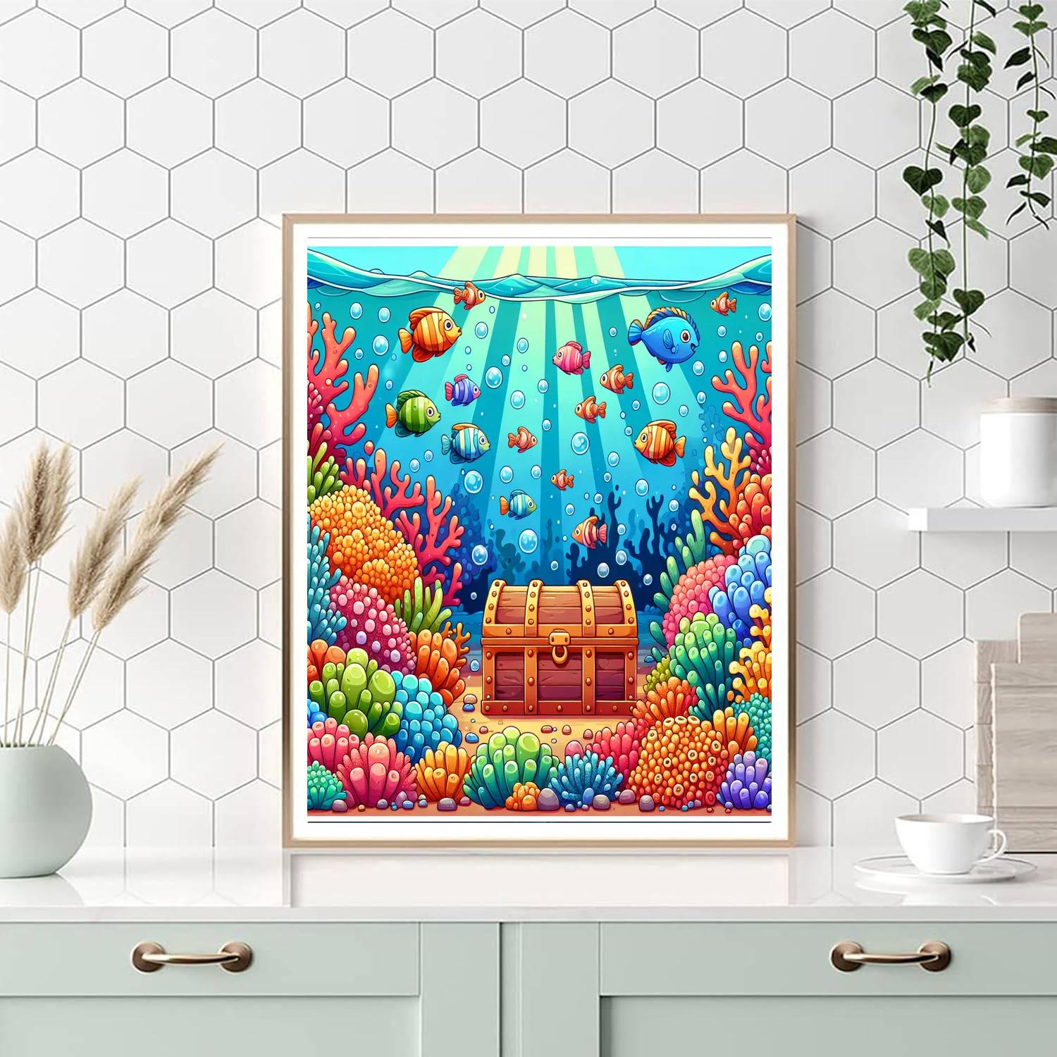 Secret Treasure Of The Coral Reef Painting By Numbers Kit