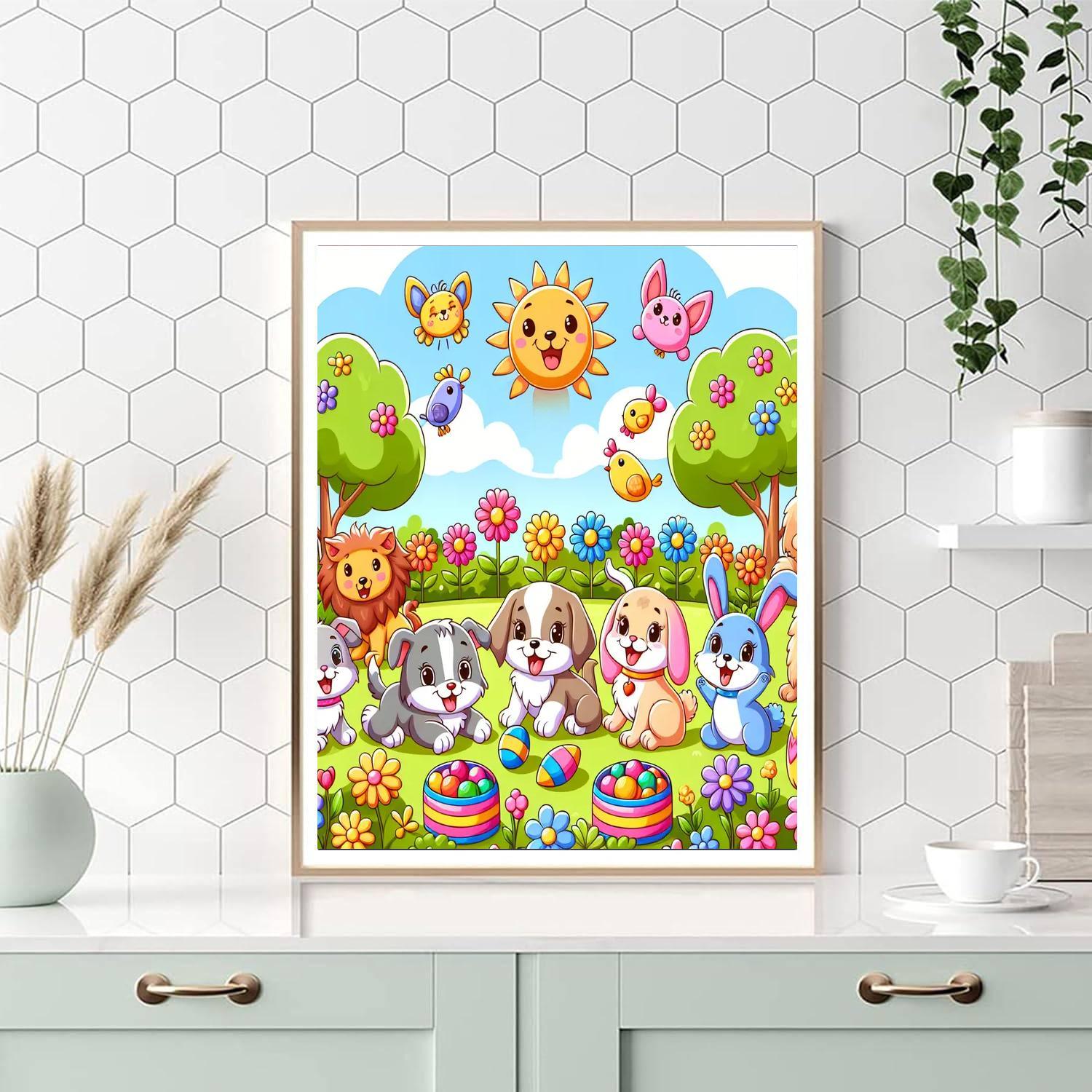 Cuddly Critter Friends Paint By Numbers Art