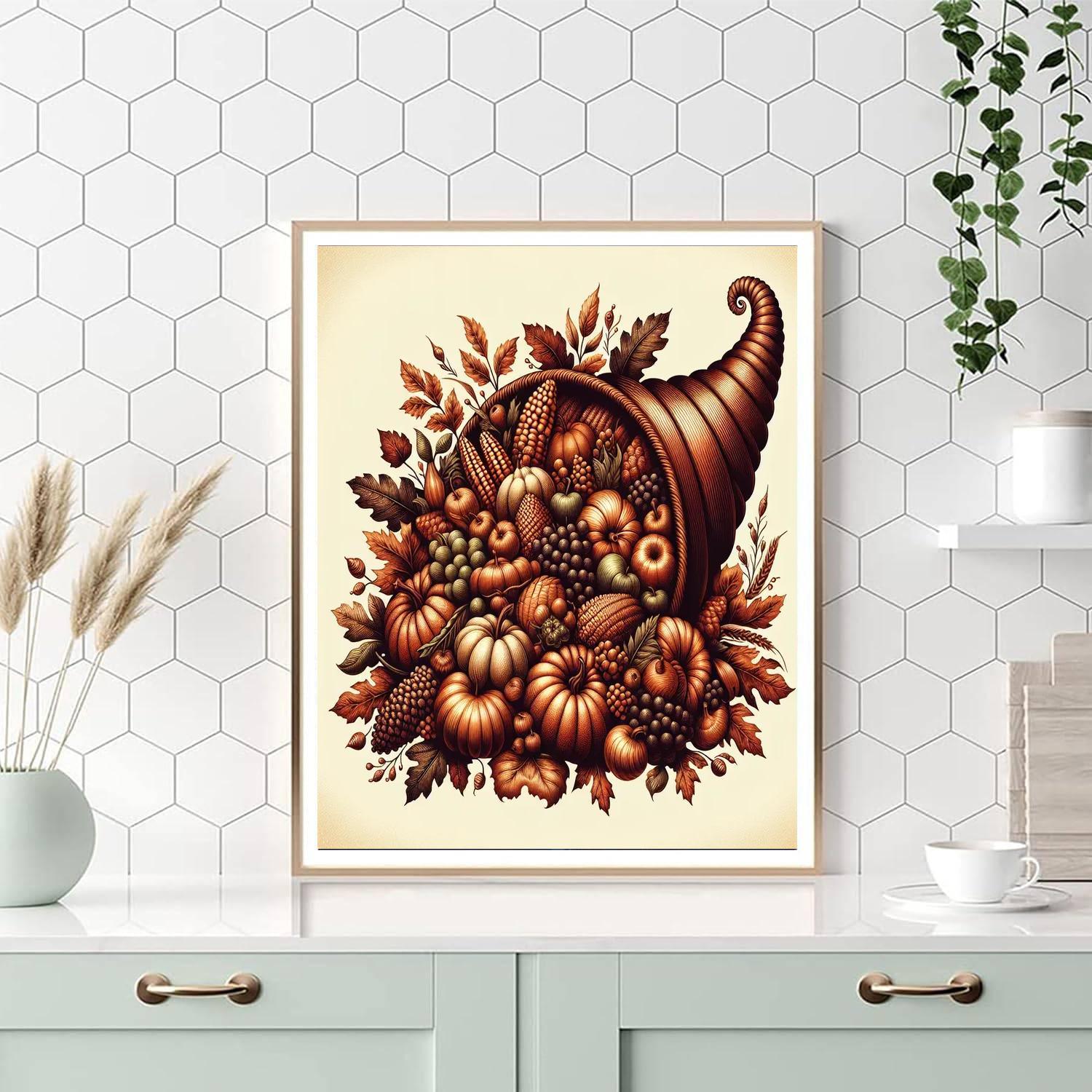 Autumn Harvest Cornucopia Paint By Color