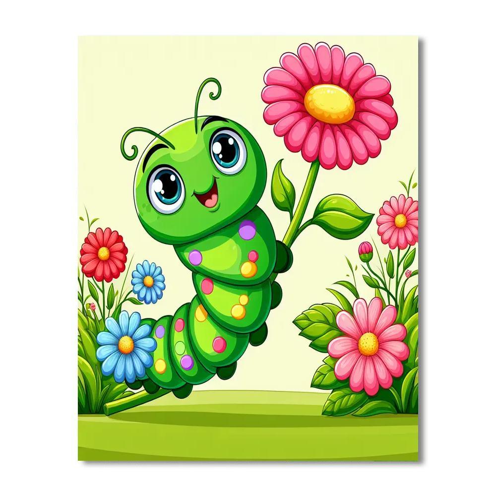 Cheery Caterpillar Paint By Numbers