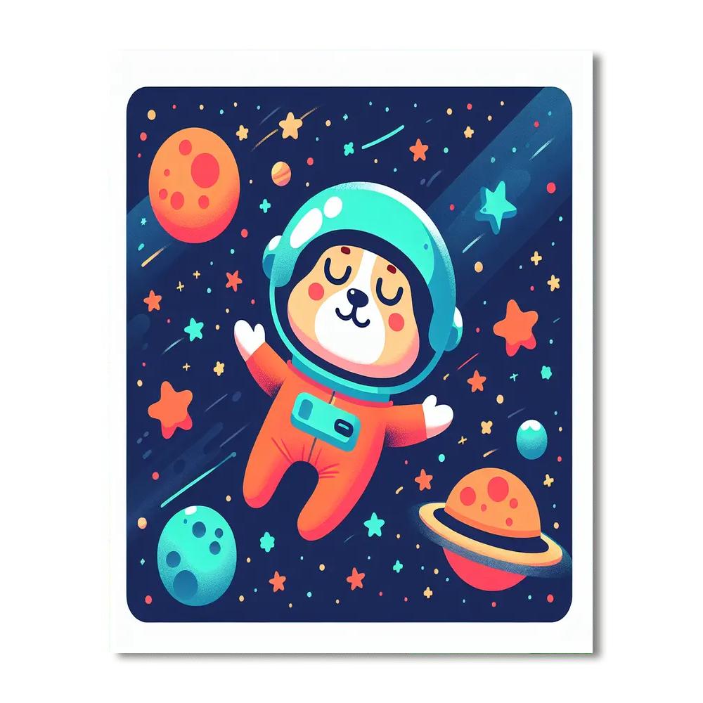 Adventurous Space Dog Paint By Color