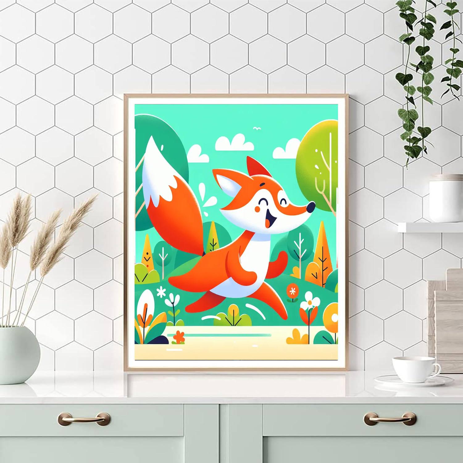 Energetic Fox Painting Number Kit