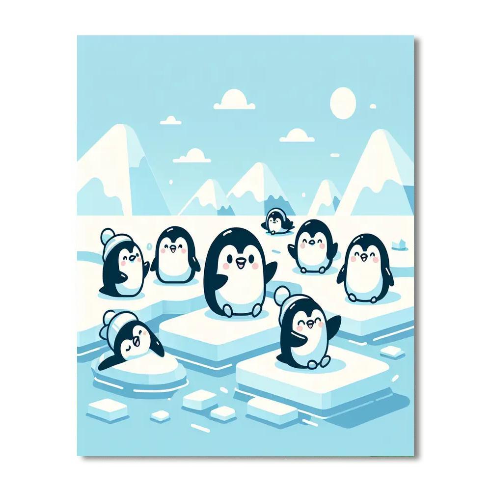Charming Penguin Party Paint By Number