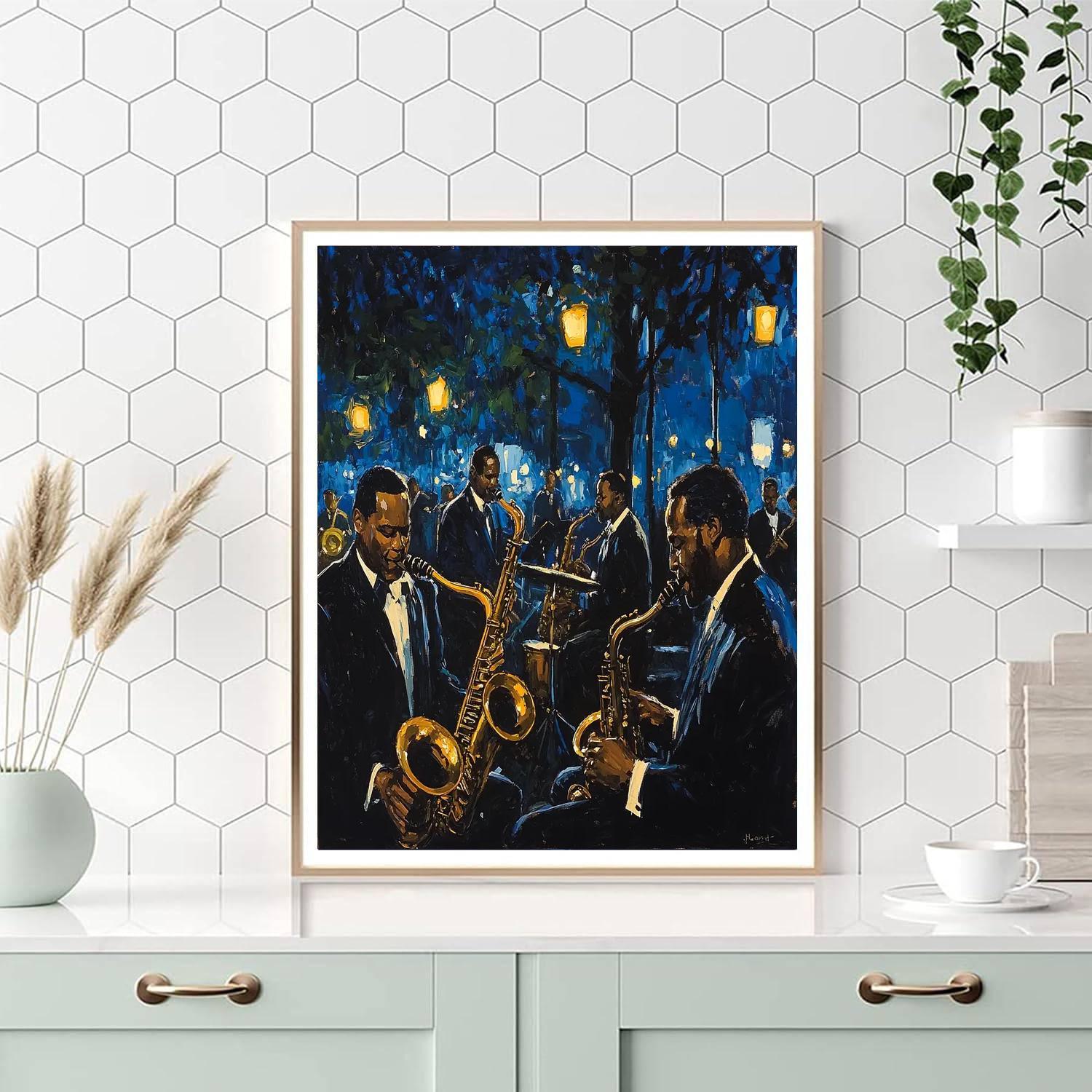 Edward Hopper Inspired Jazz Serenade In Blue  Painting By Numbers Kit