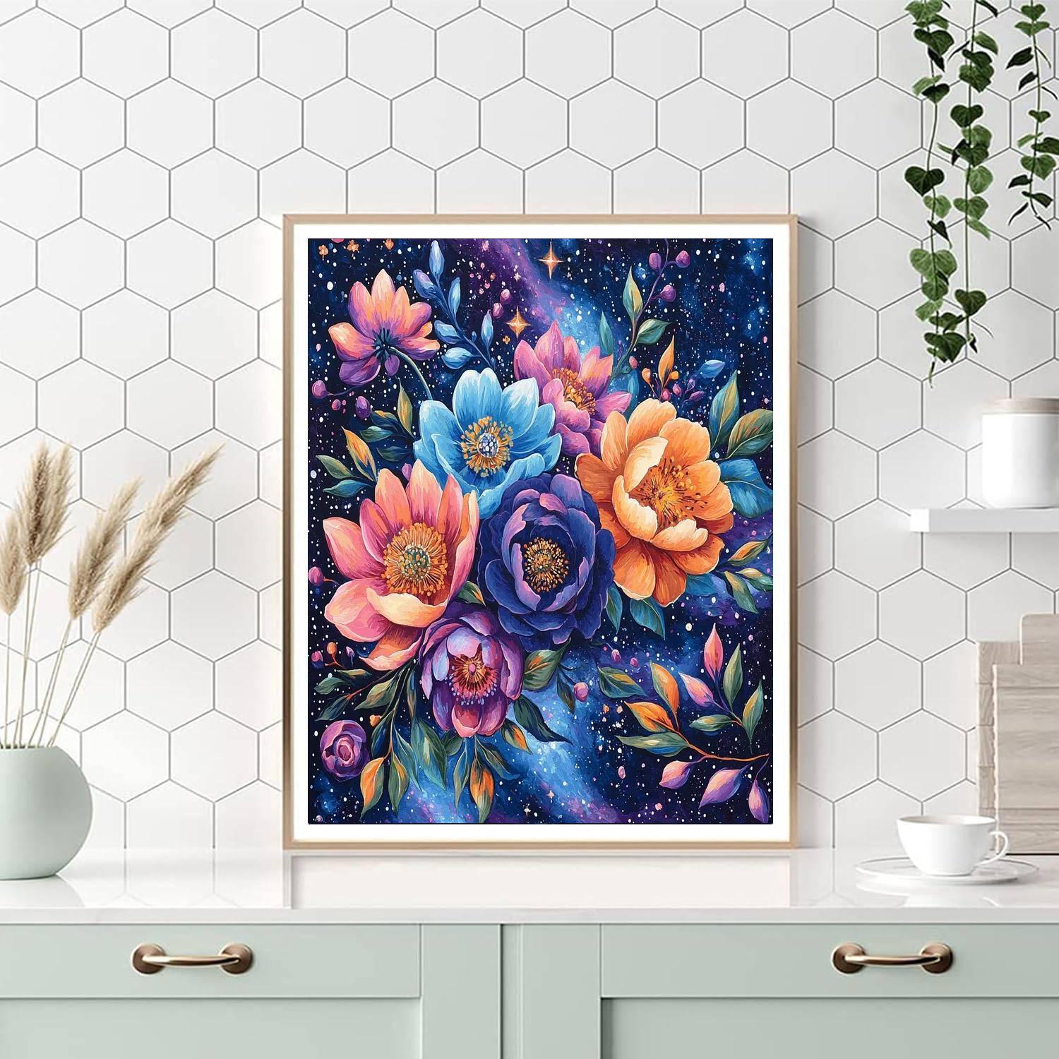 Frida Kahlo Inspired Galactic Flora Illusion  Paint By Color