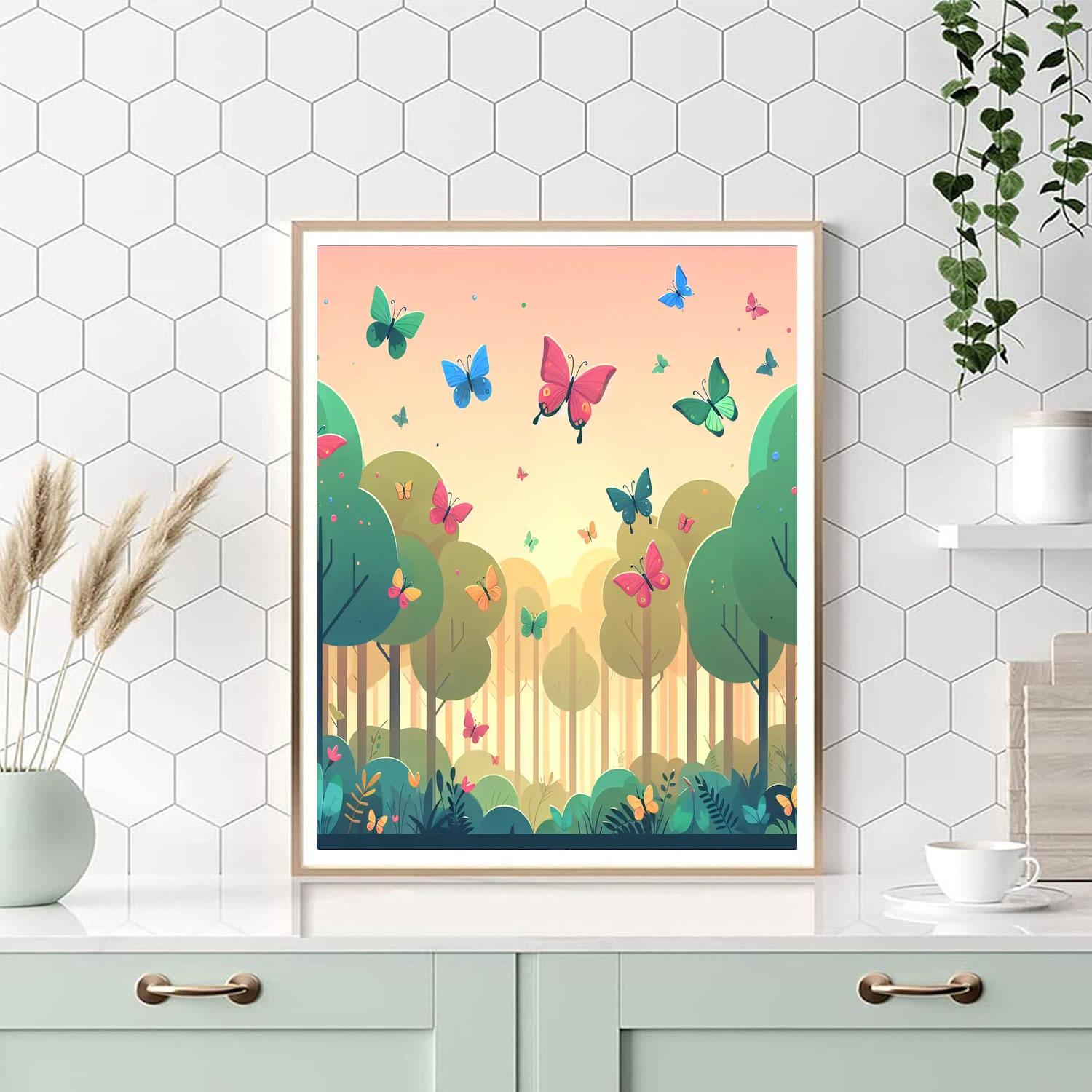 Magical Butterfly Forest Number Painting