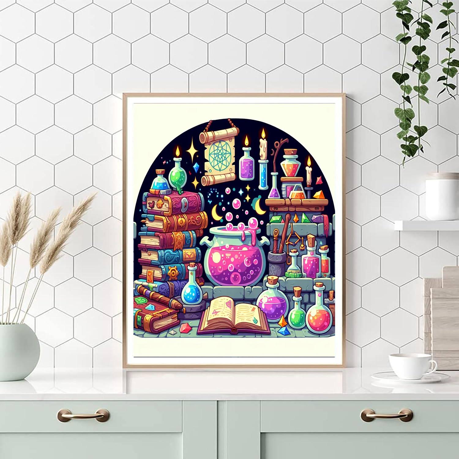 Wacky Wizard Workshop Paint By Numbers Art