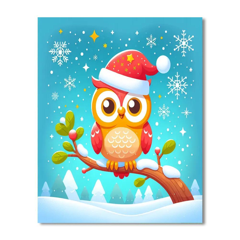Merry Christmas Owl Numbered Painting Kits