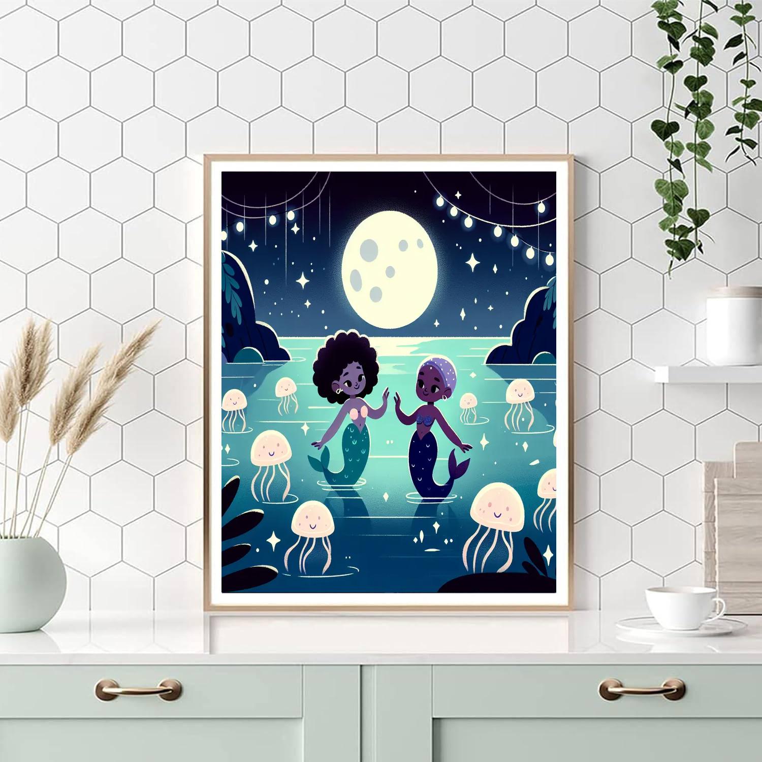Moonlit Mermaid Dance Paint By Color