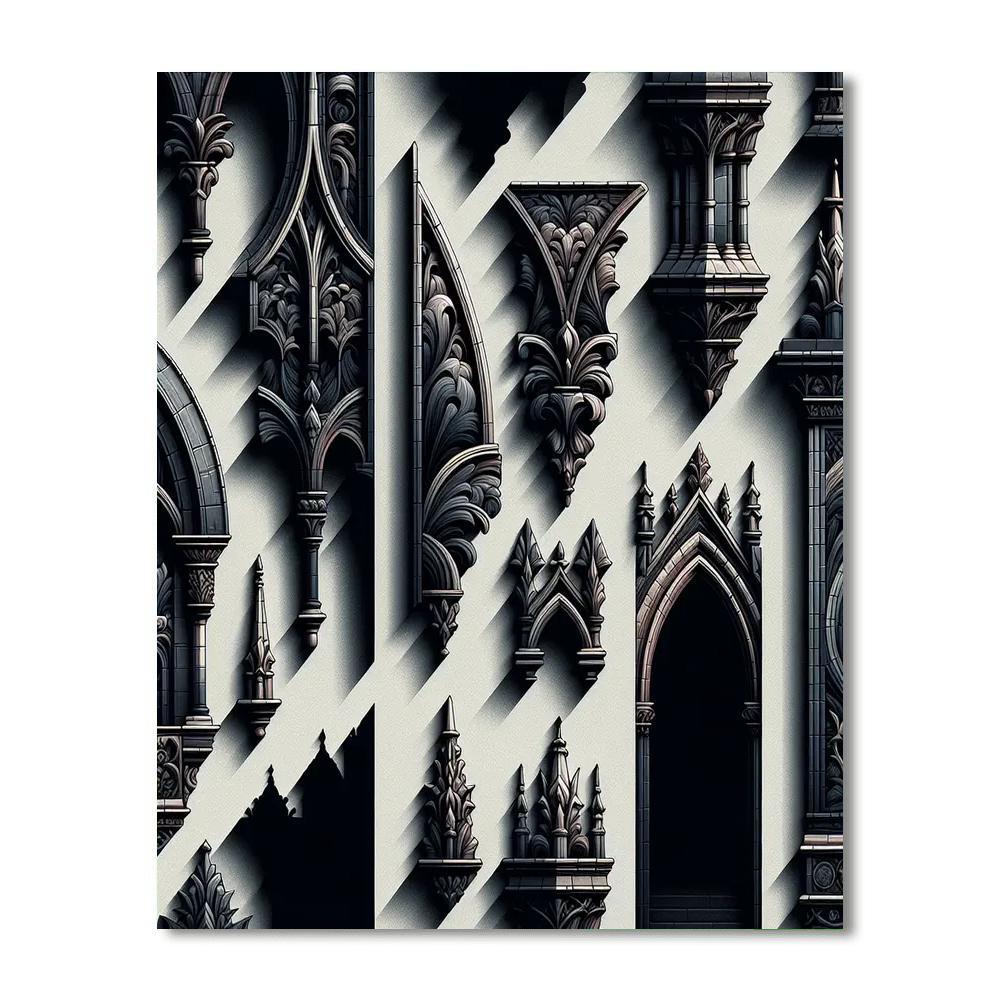 Gothic Architectural Mystery Paint By Numbers Art