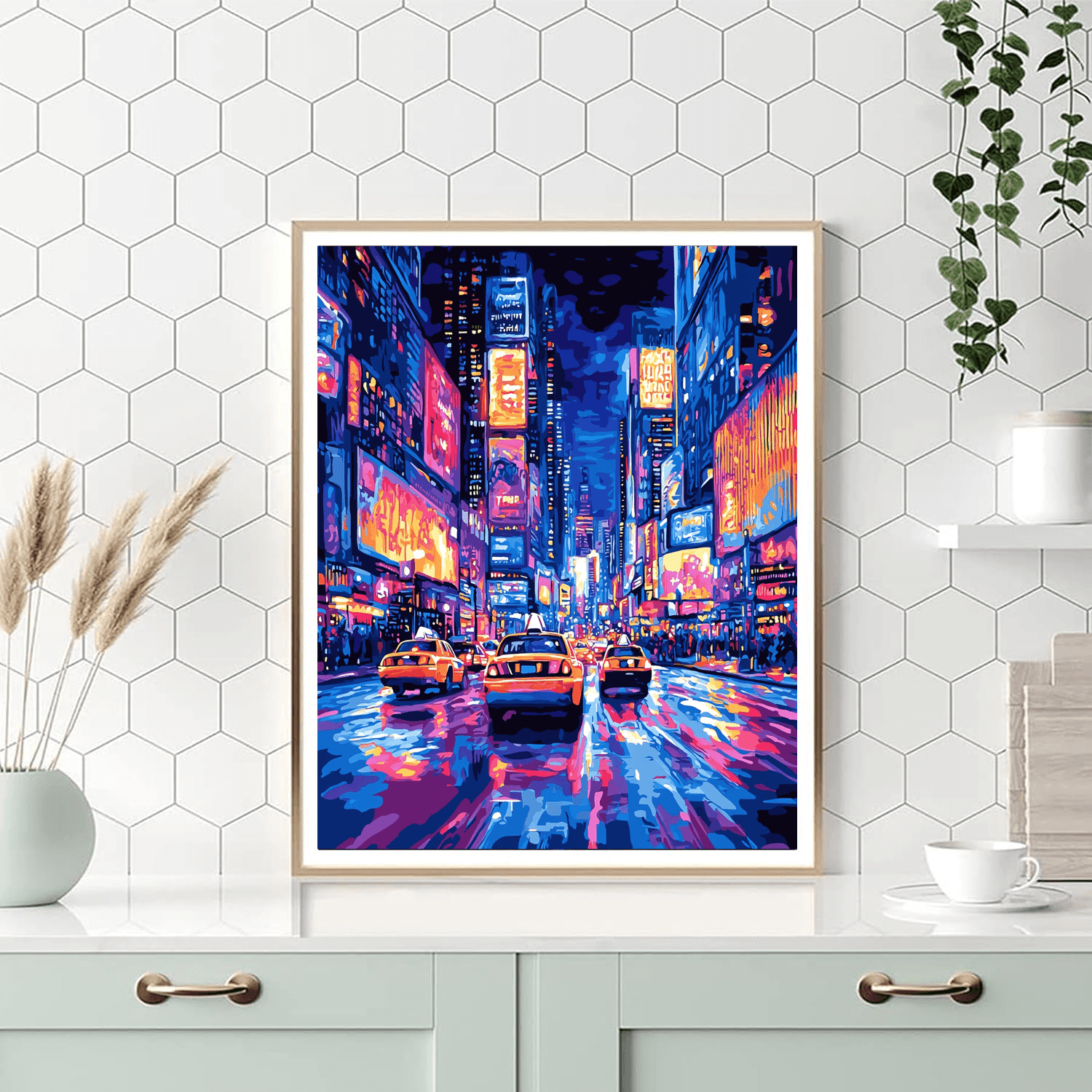 Roy Lichtenstein Inspired Neon Urban Nightscapes  Paint By Number