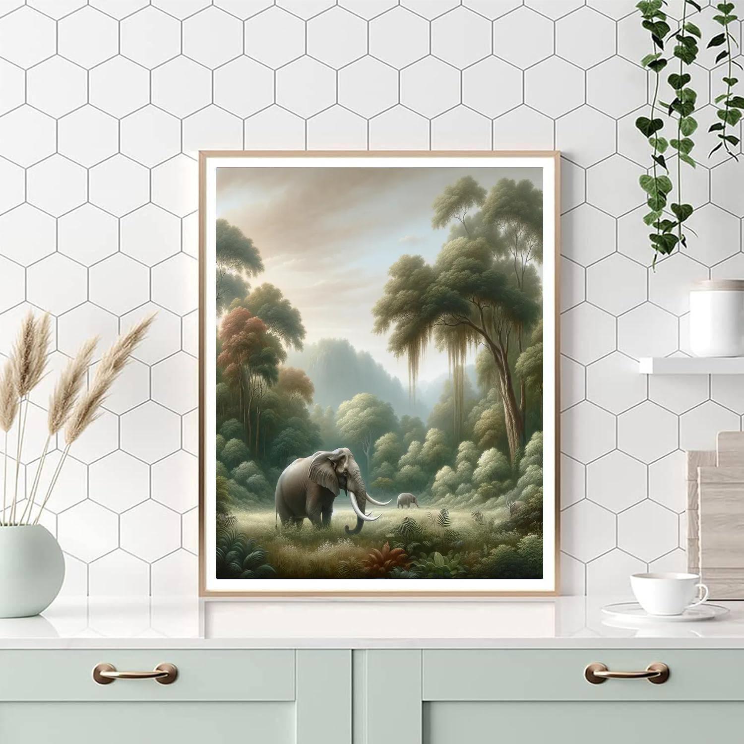 Elephant's Gentle Grace Paint By Number