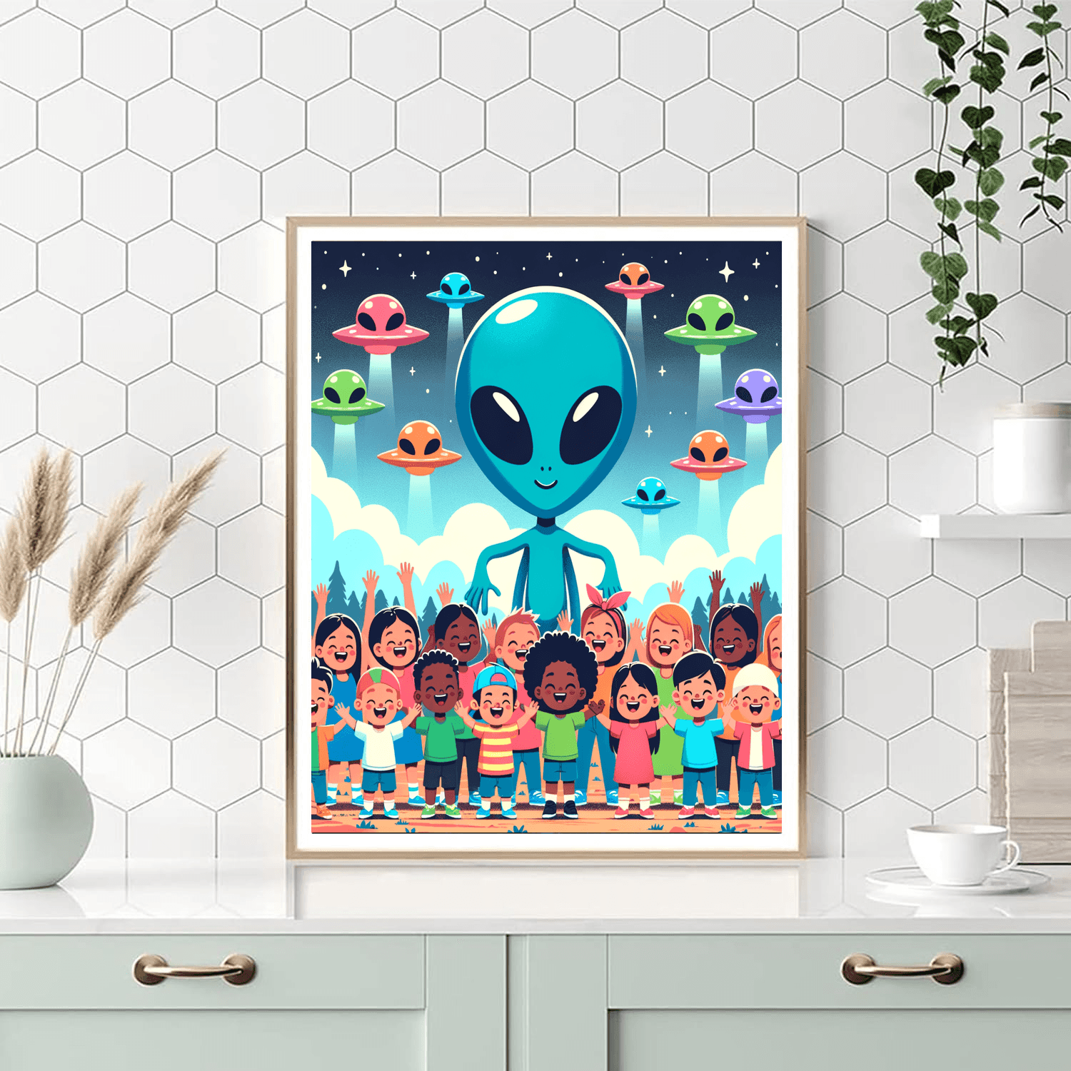 Friendly Alien Encounter Paint By Number