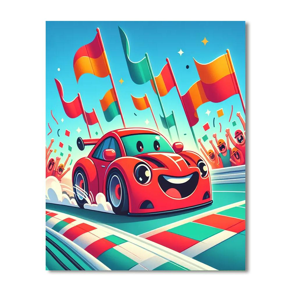Zippy Race Car Numbered Painting Kits