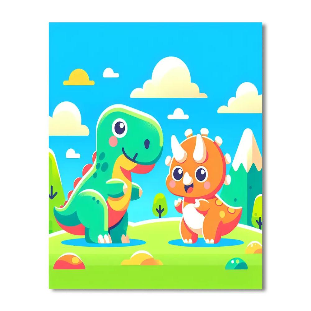 Playful Dinosaur Adventures Painting Number Kit