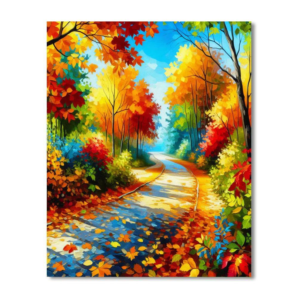 Captivating Autumn Stroll Paint By Color