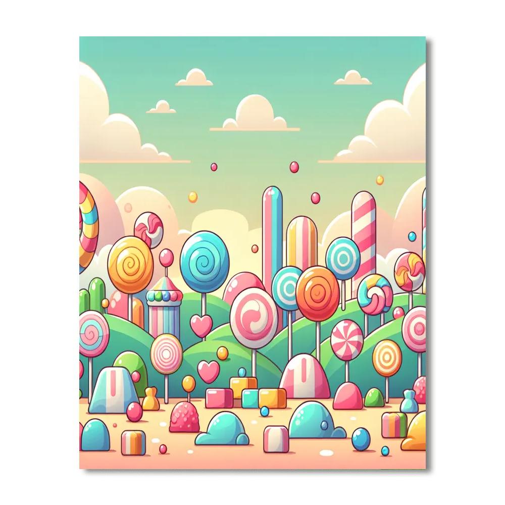 Rainbow Candy Land Numbered Painting Kits