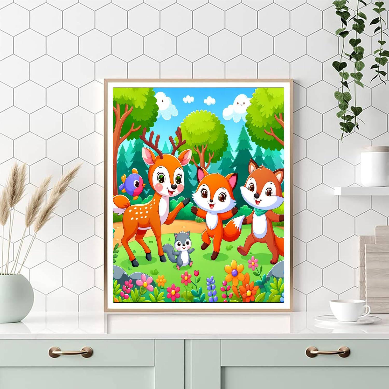 Wonderful Wildlife In The Forest Painting By Numbers Kit