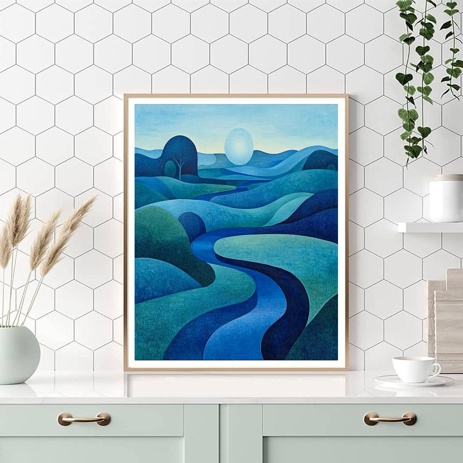 Max Ernst Inspired Dreamscape In Azure  Paint By Numbers Kits