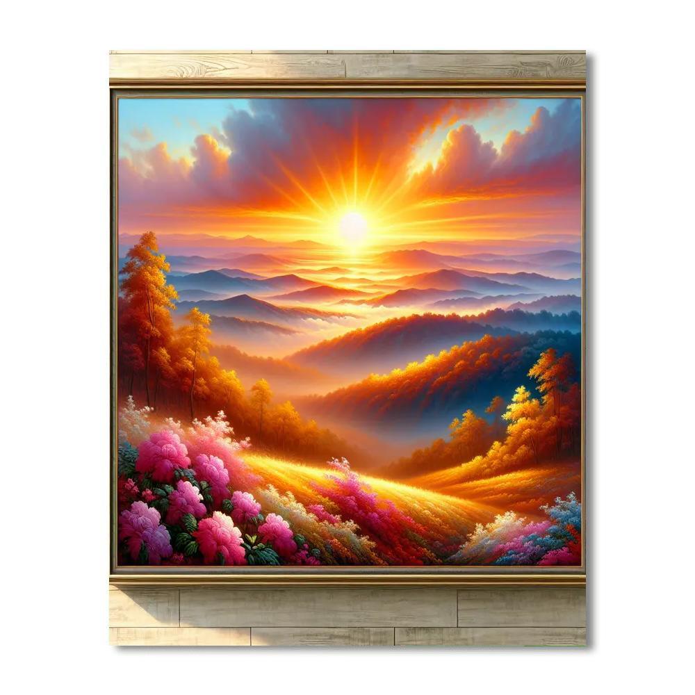 Radiant Sunrise Over The Hills Paint By Numbers