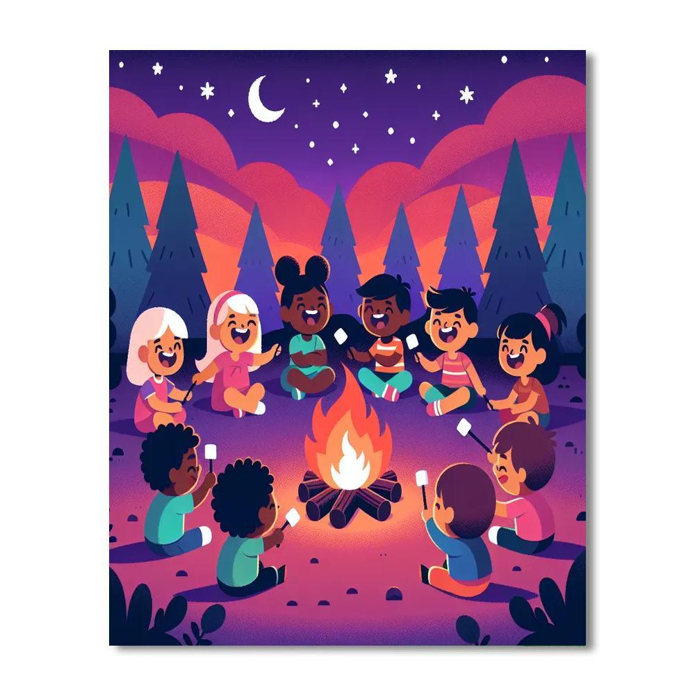 Cozy Campfire Night Paint By Number
