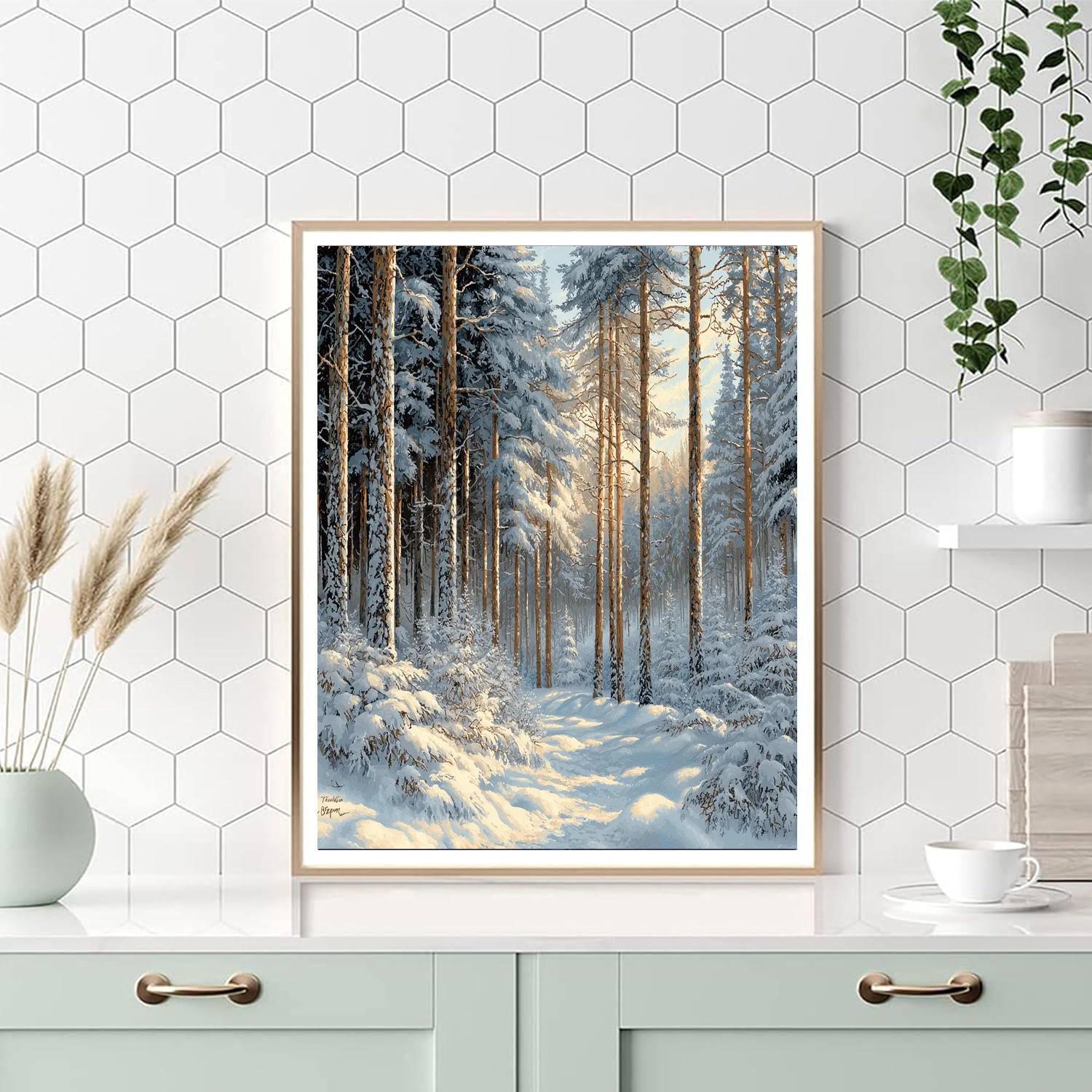 Caspar David Friedrich Inspired Frosty Forest  DIY Paint By Numbers