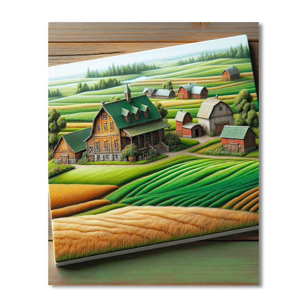 Quaint Rustic Farmhouse Painting Number Kit