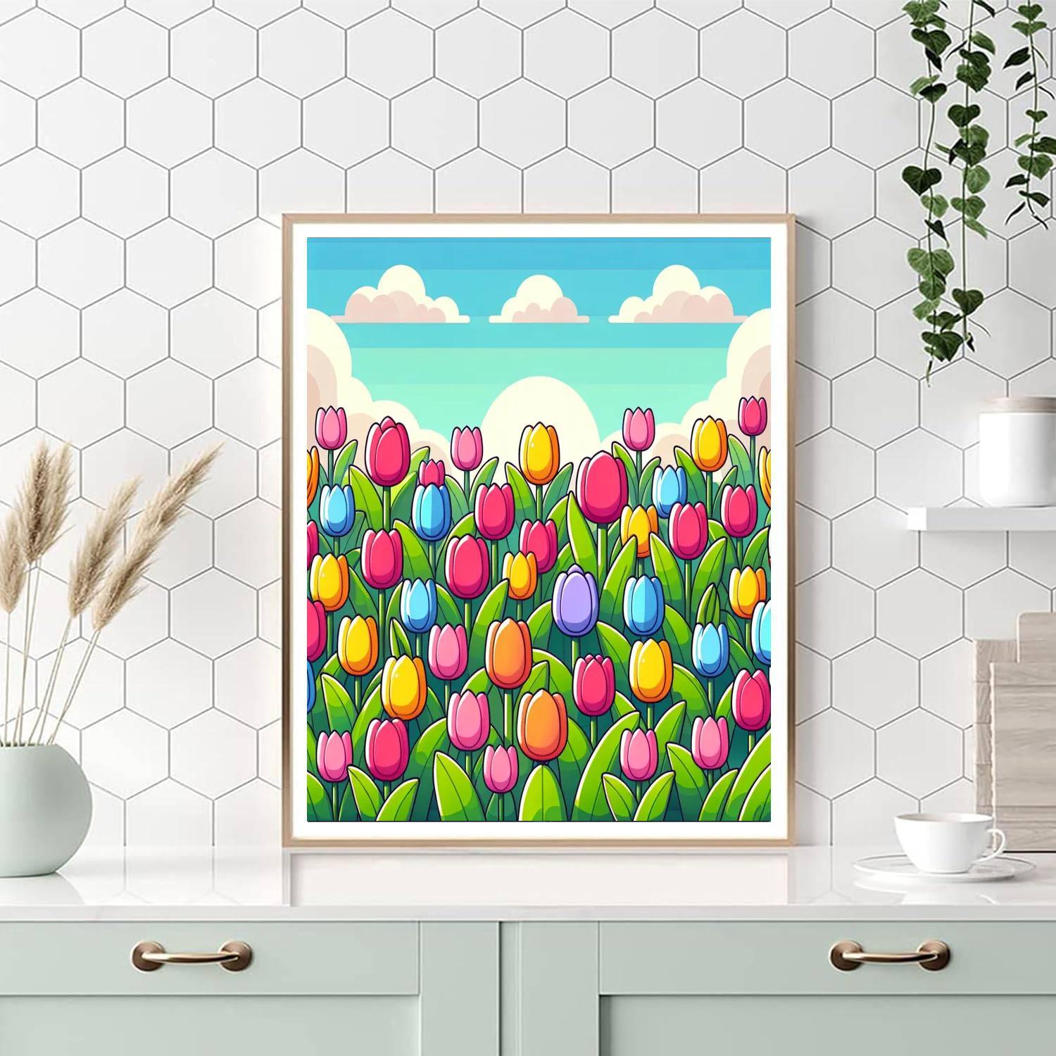Twirling Tulips Painting Number Kit
