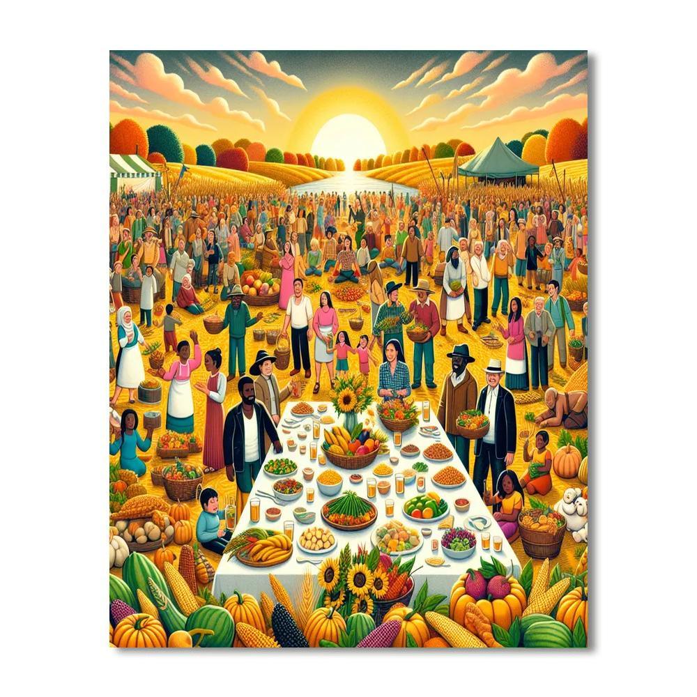 Joyous Harvest Festival Painting By Numbers Kit