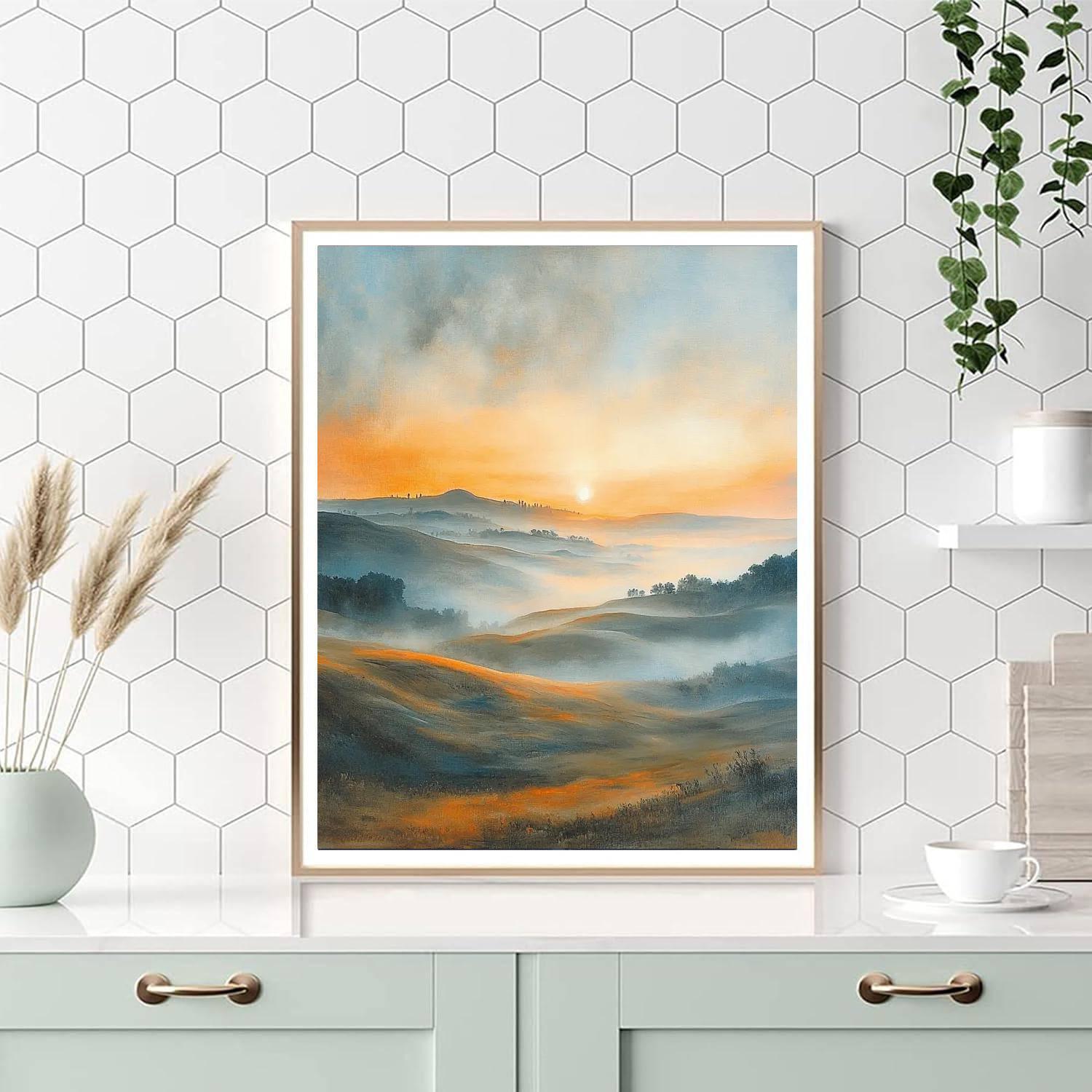 J.M.W. Turner Inspired Misty Morning Glow  Paint By Numbers