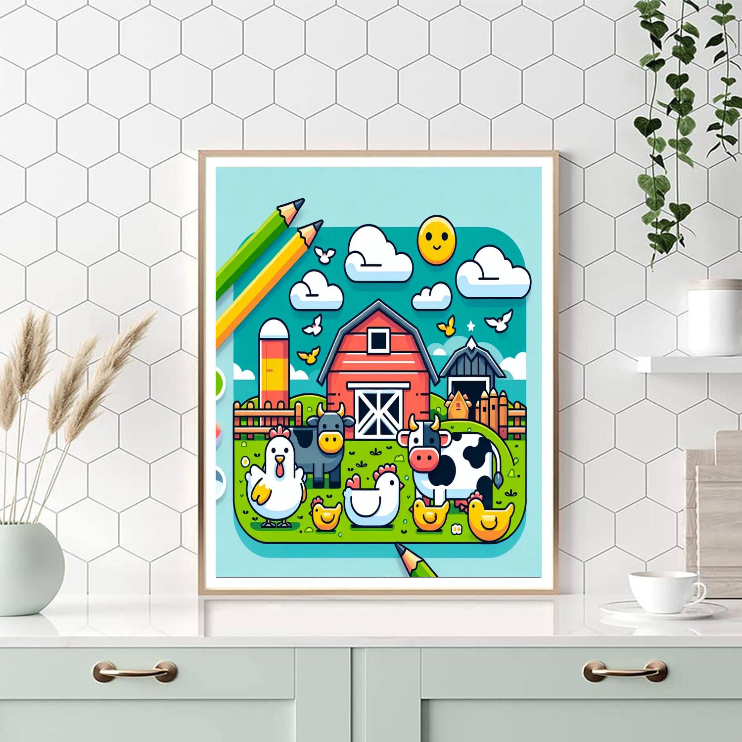 Adorable Farmyard Friends Paint By Color