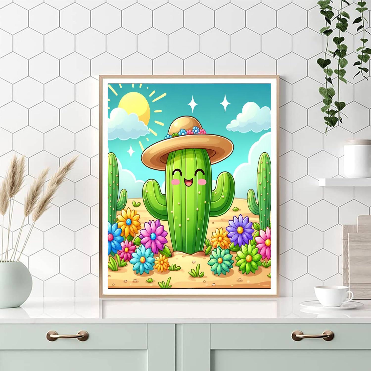 Whimsical Cactus Numbered Painting Kits