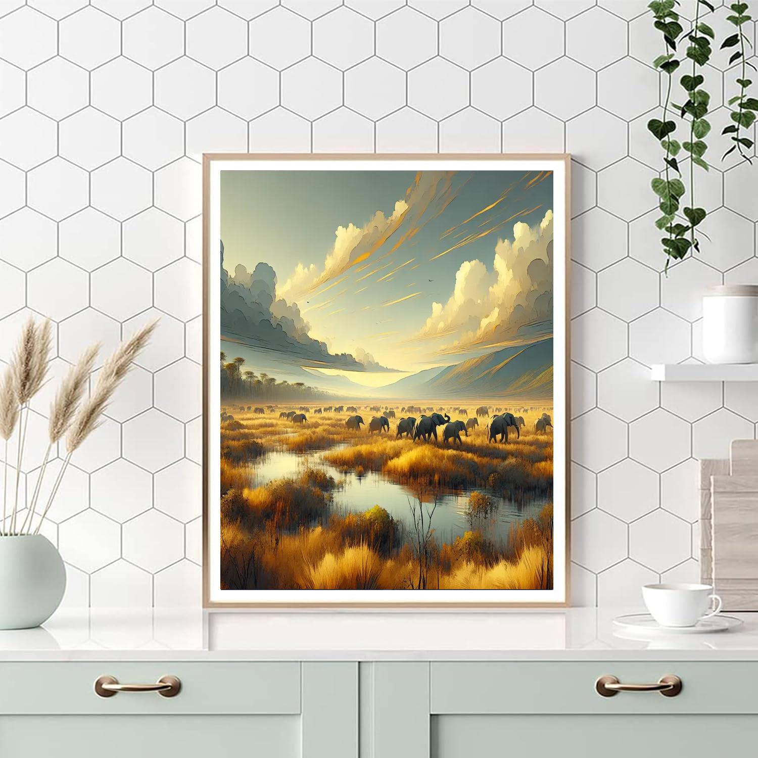 Elephant's Majestic Journey Paint By Numbers Kits