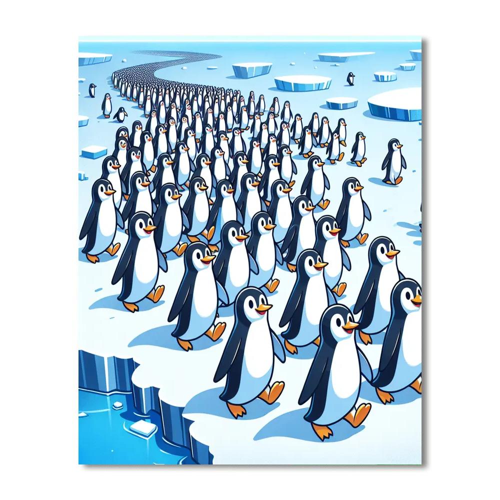 Perky Penguin Parade Numbered Painting Kits