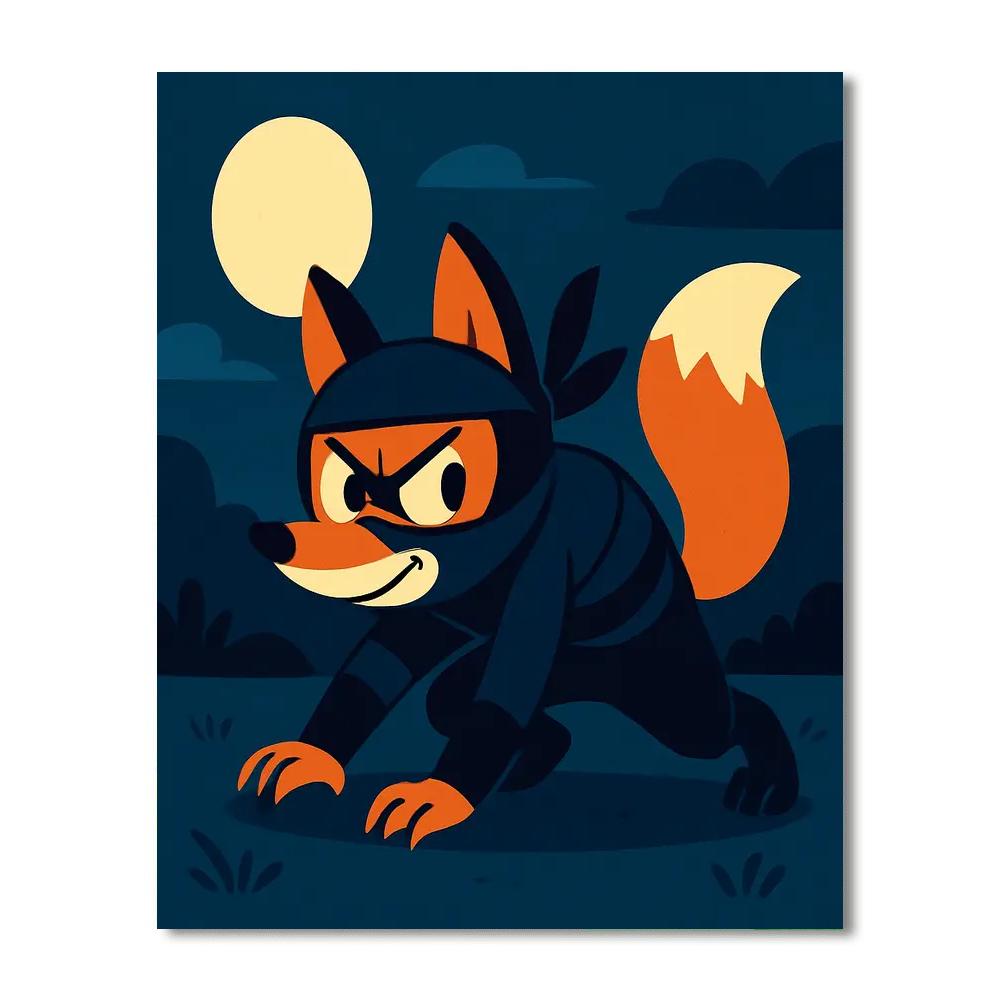 Ninja Fox's Secret Mission Paint By Number