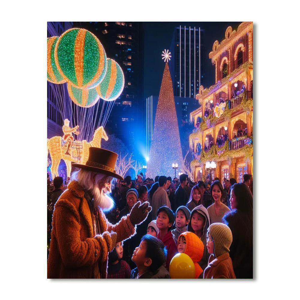 Sundance Square Parade Of Lights - Texas Painting By Numbers Kit