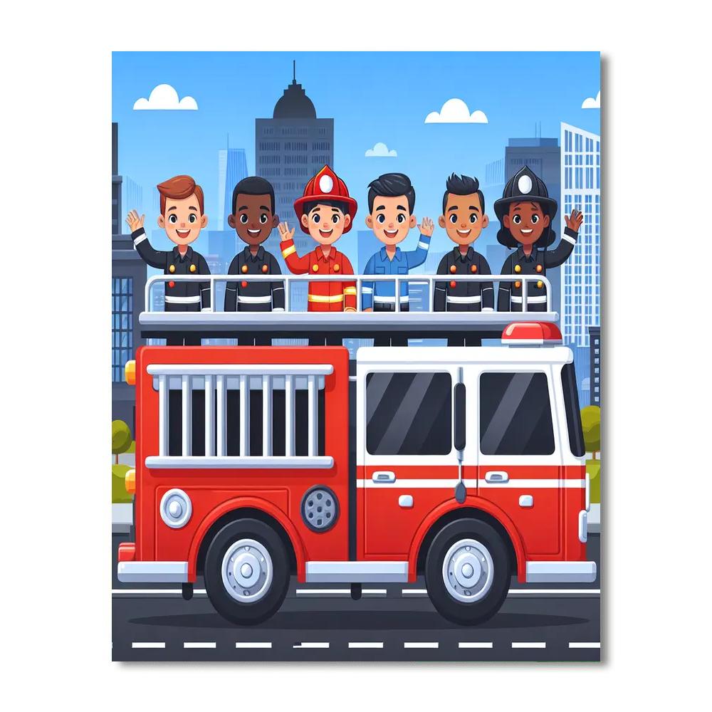 Friendly Firetruck Crew Number Painting