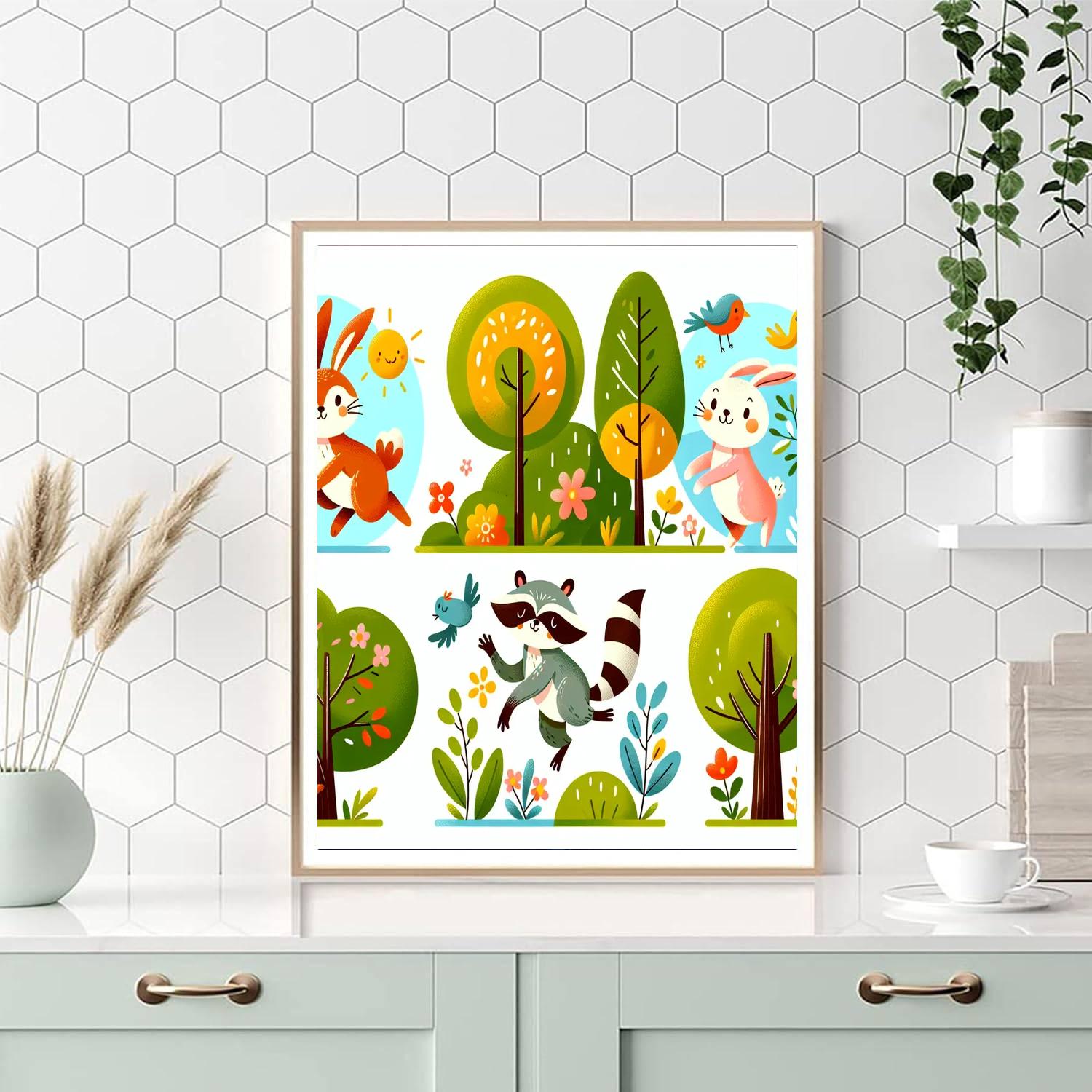 Curious Animal Friends Numbered Painting Kits