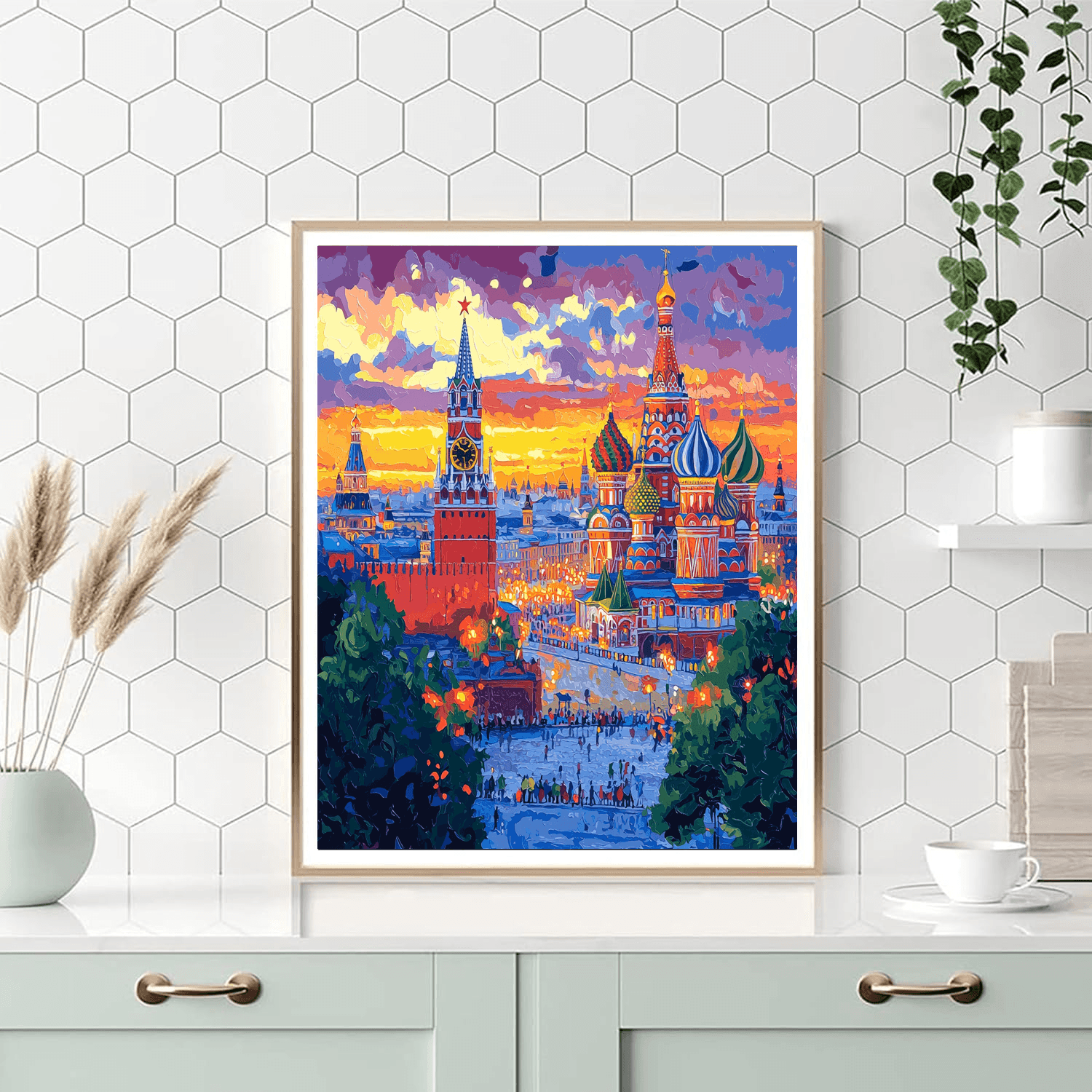 Red Square Numbered Painting Kits