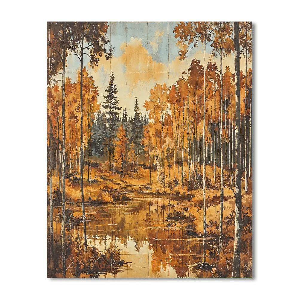 Alfred Sisley Inspired Autumnal Echoes  Painting By Numbers Kit