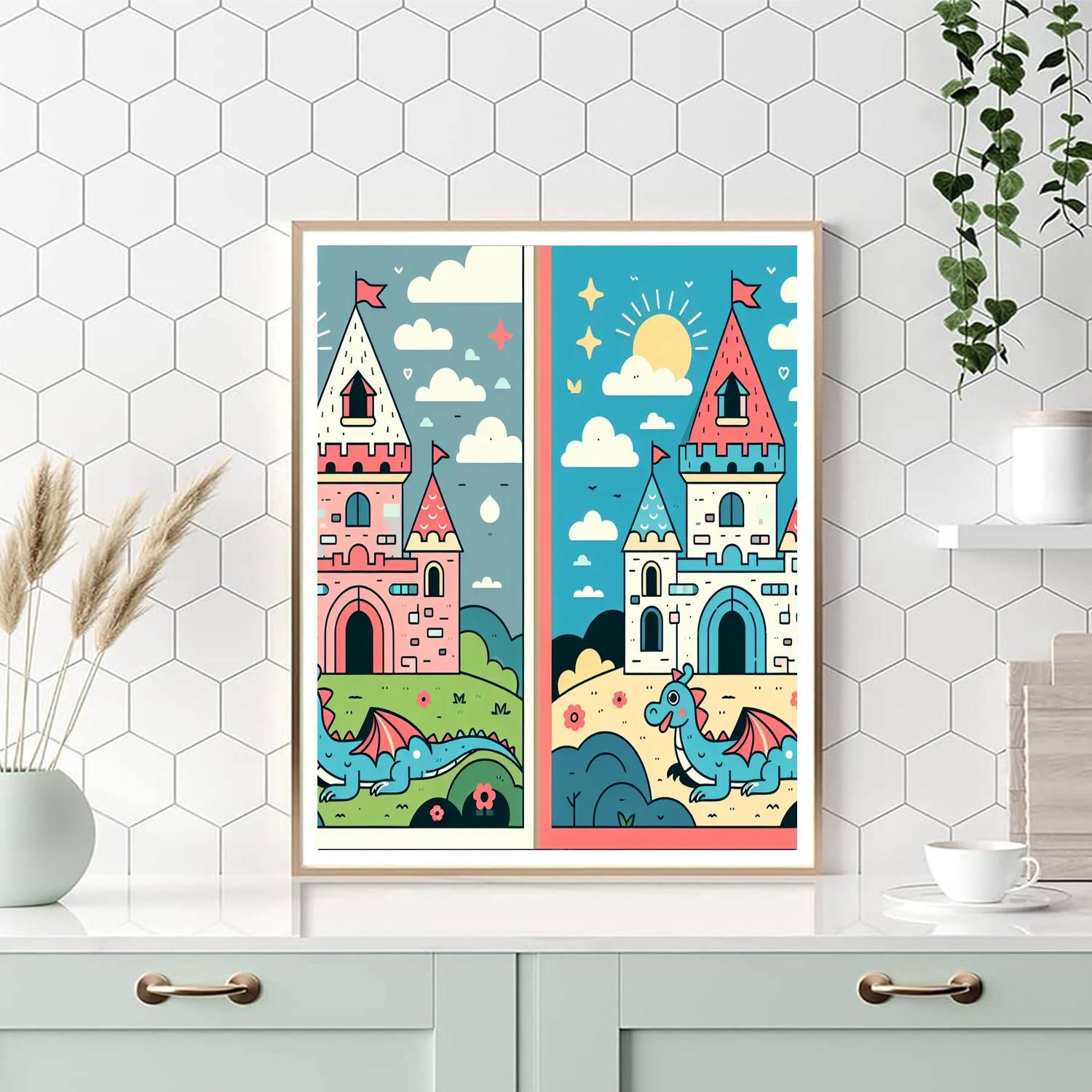 Castle And Dragon Tales Paint By Numbers Art