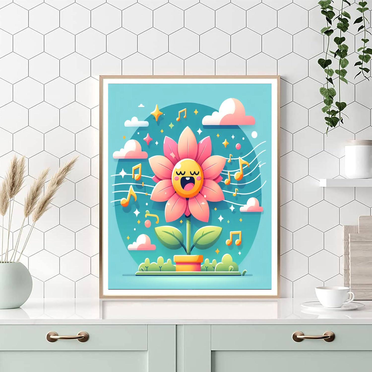 Joyful Singing Flower DIY Paint By Numbers