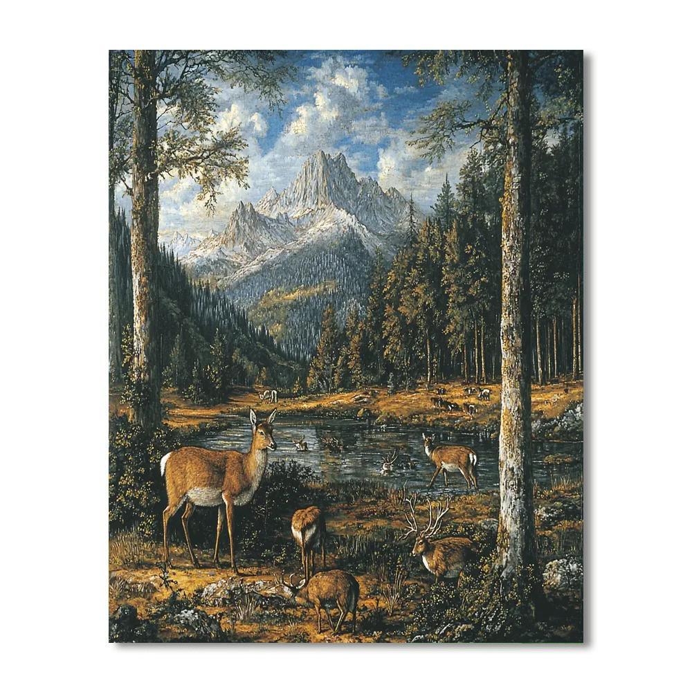 Albrecht Dürer Inspired Wildlife In Symmetry  Number Painting
